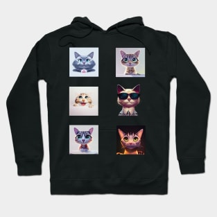 Funny and Cute Cat and Kitten Sticker Pack Hoodie